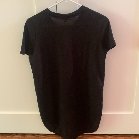 Aritzia, Wilfred black tshirt, small slits up the sides, subtle texture design - Picture 3 of 5